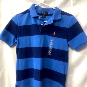 Polo dark blue light blue horizontal sleeve boy T-shirt size M